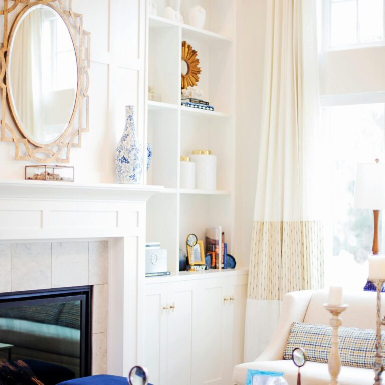 Bright and airy living room with luxurious decor elements and contemporary design.